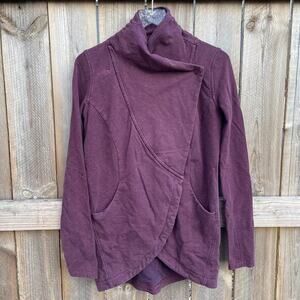 Lululemon Cardigan Sweatshirt Jacket That's A Wrap Heathered Burgundy Size‎ 6
